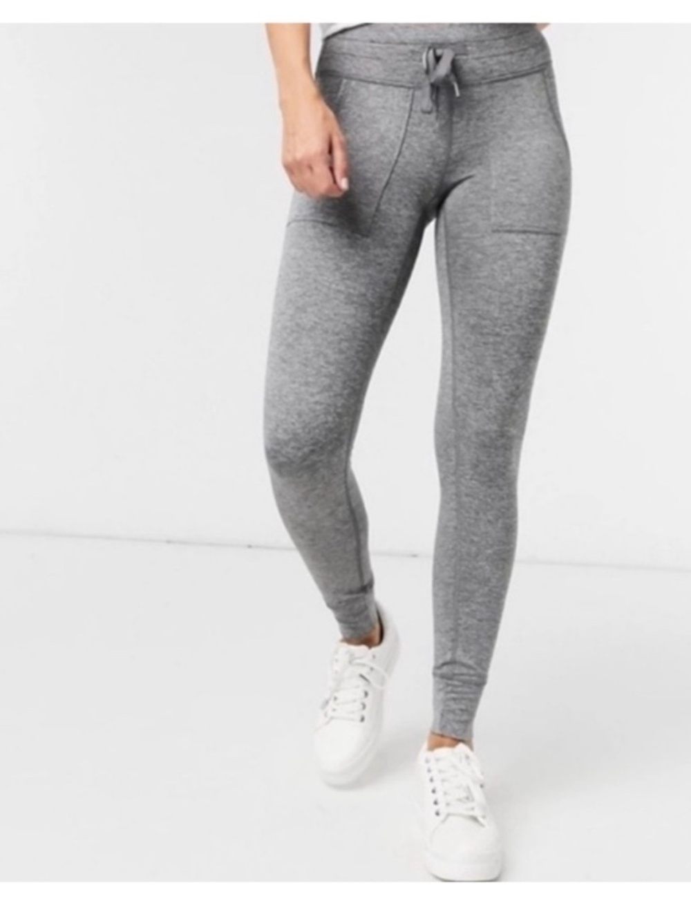 Aerie Chill Play Move Jogger Legging Pants Gray High Rise Pockets Winter Cozy XL